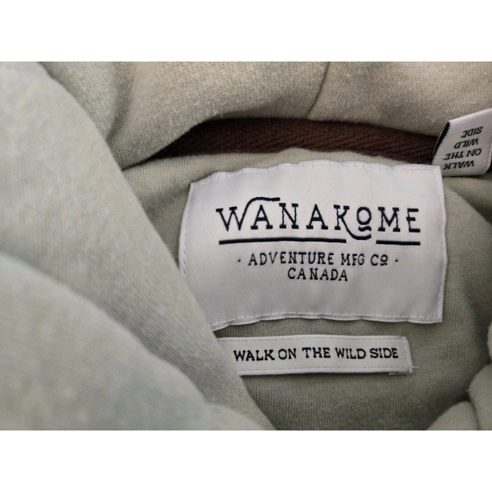 Wanakome Cropped Hoodie Womens Size Large L Pale Green Thick Sweatshirt Great - Picture 7 of 11